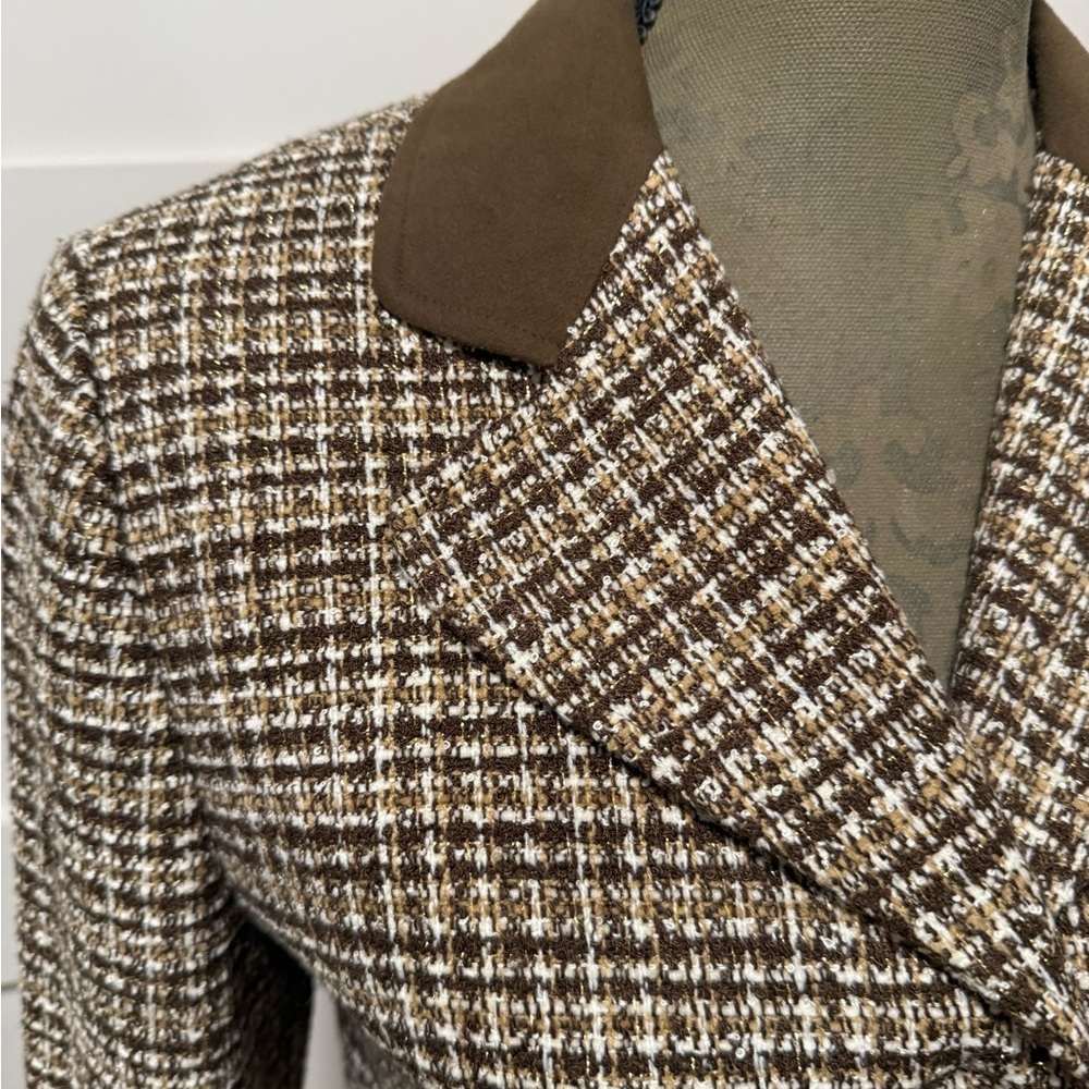 Larry Levine Brown Houndstooth Blazer - Picture 5 of 7